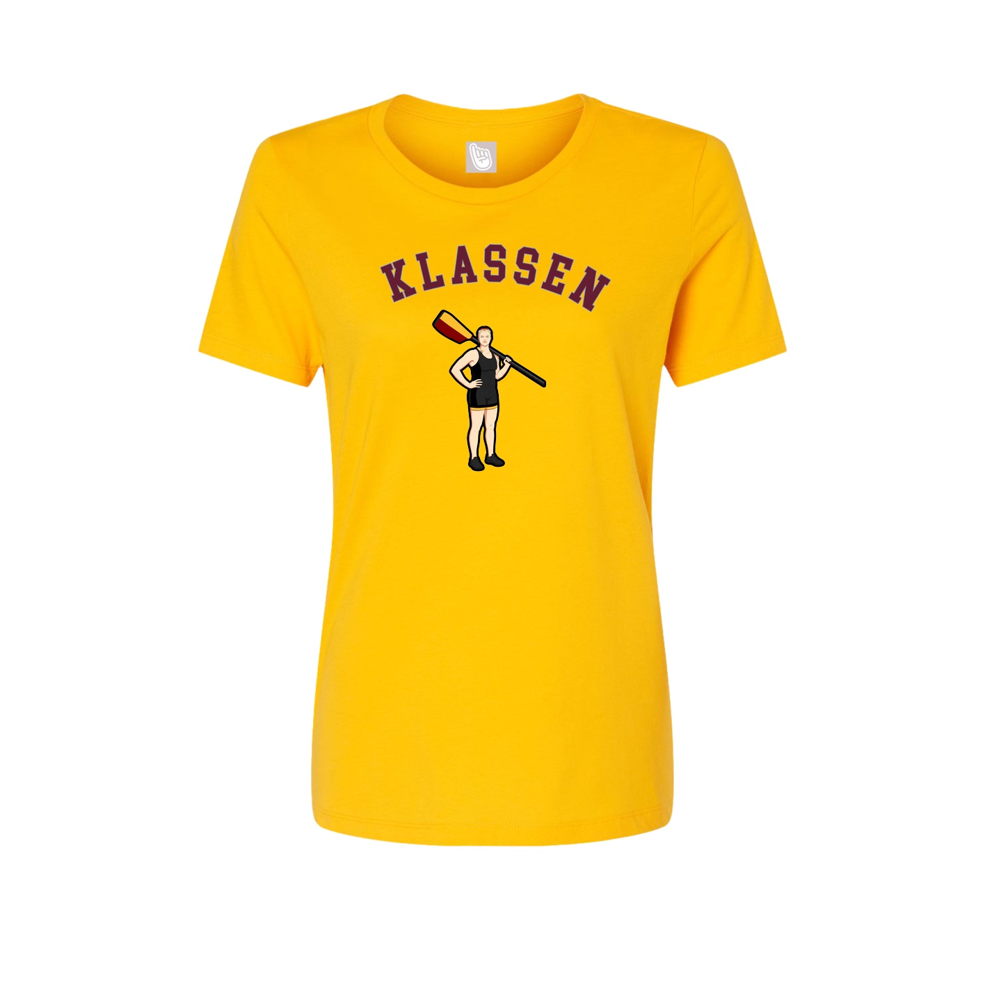 Fitted Women's Tee — Shirsey Arch in Gold