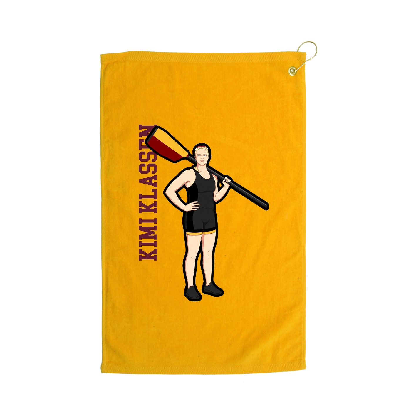 Golf Towel — Name Vertical in Gold