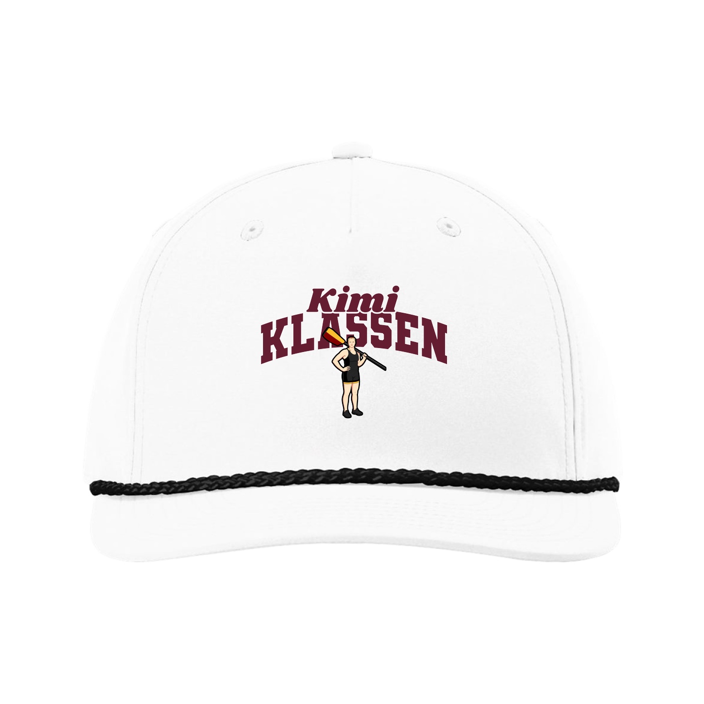 Five-Panel Classic Rope Cap — Signature Arch in White