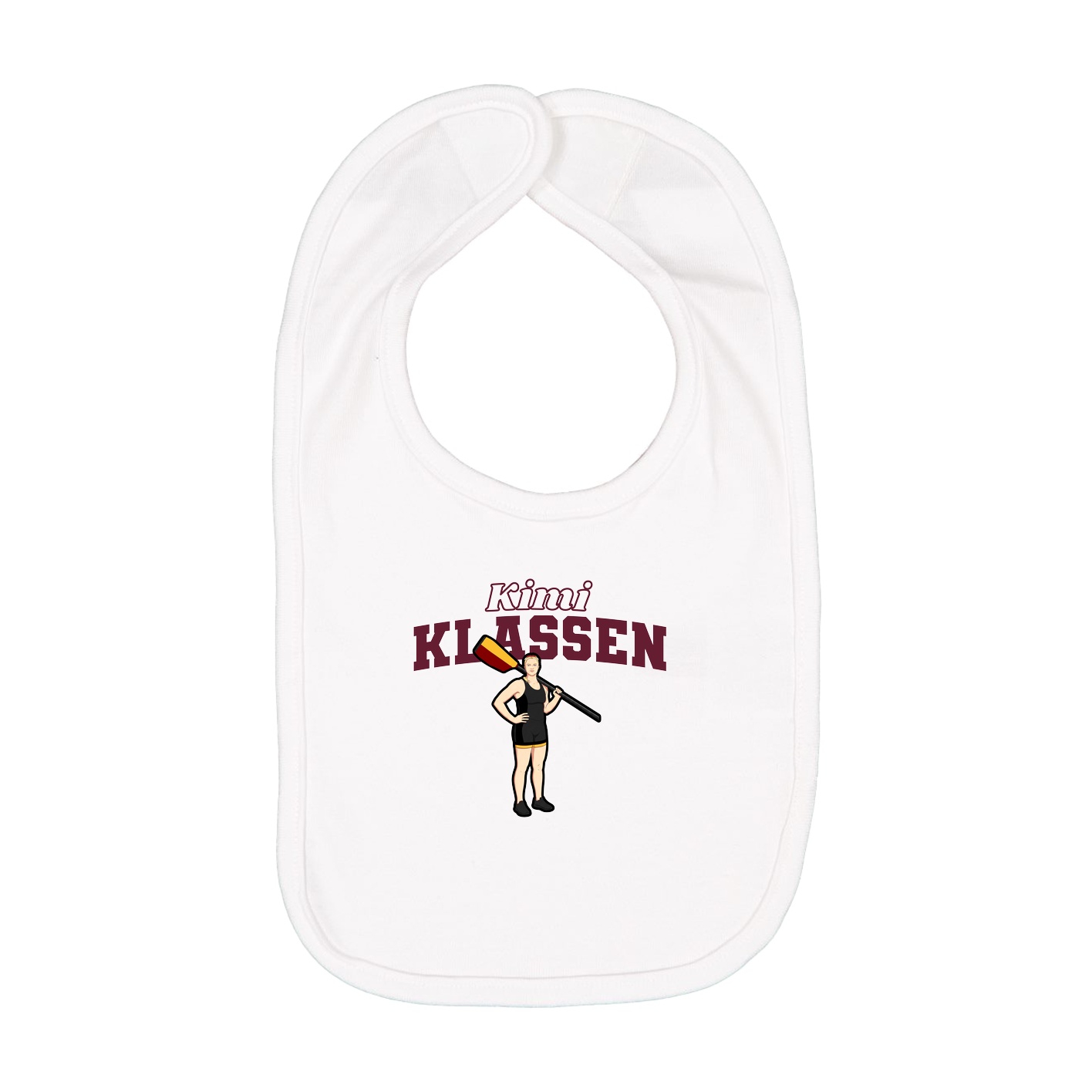 Infant Bib — Name Arch in White