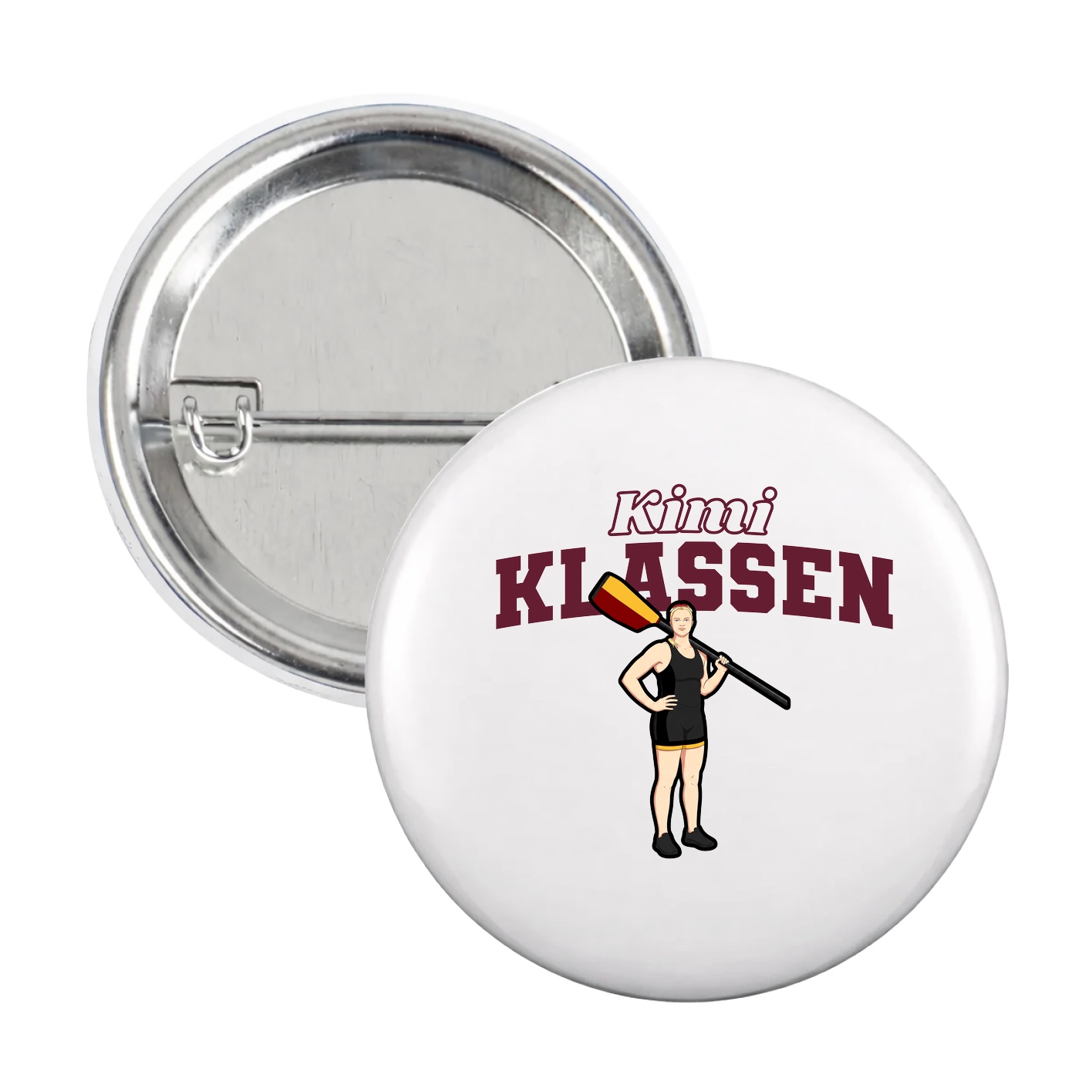 Game Day Button — Name Arch in White
