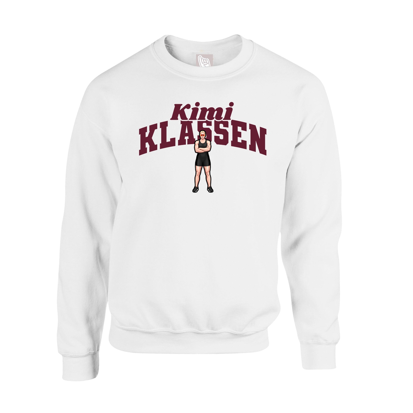 Fleece Crew — Signature Arch in White