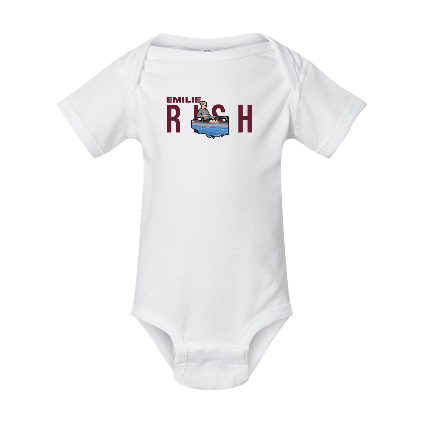 Baby Onesie — Player Name in White