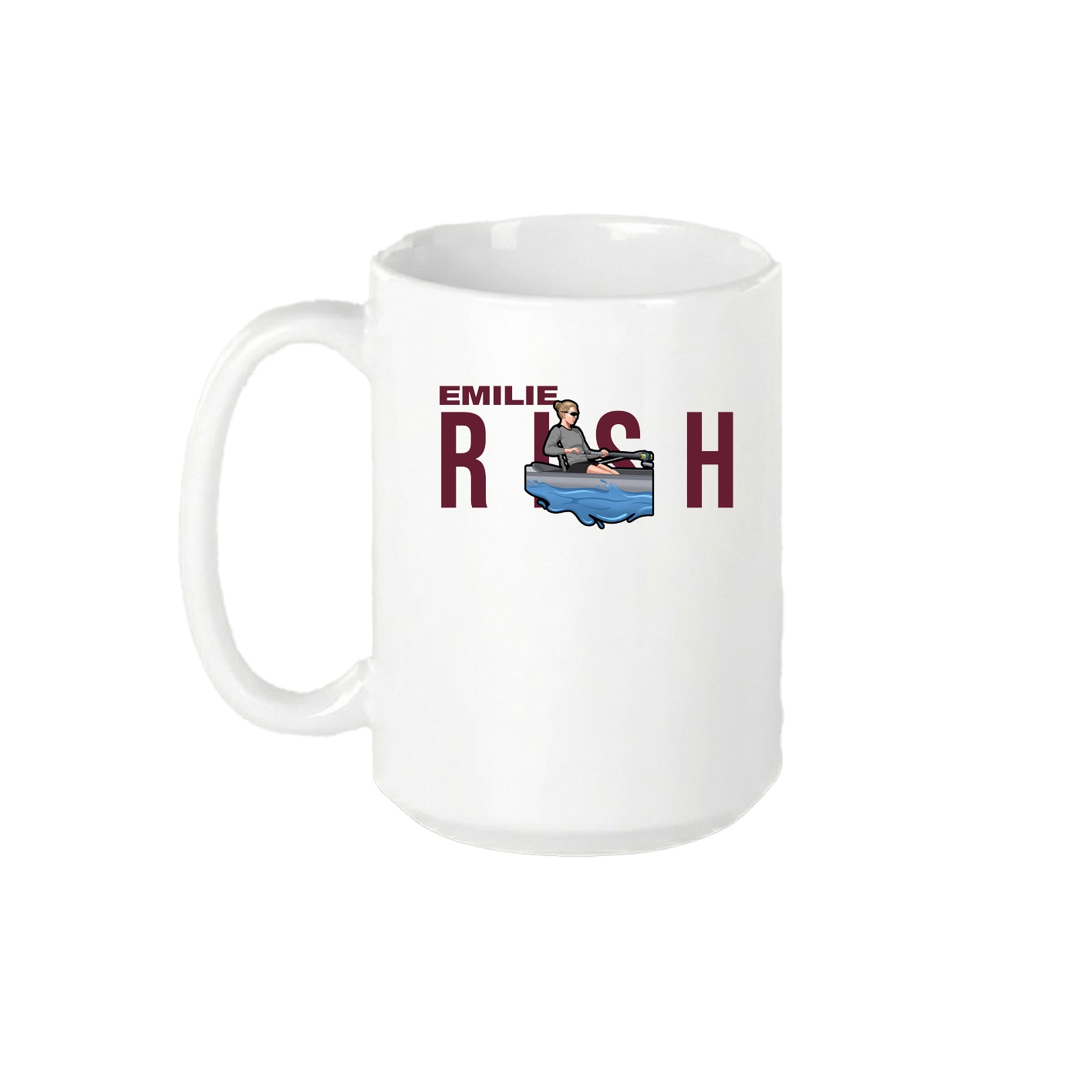 15oz Coffee Mug — Player Name in White
