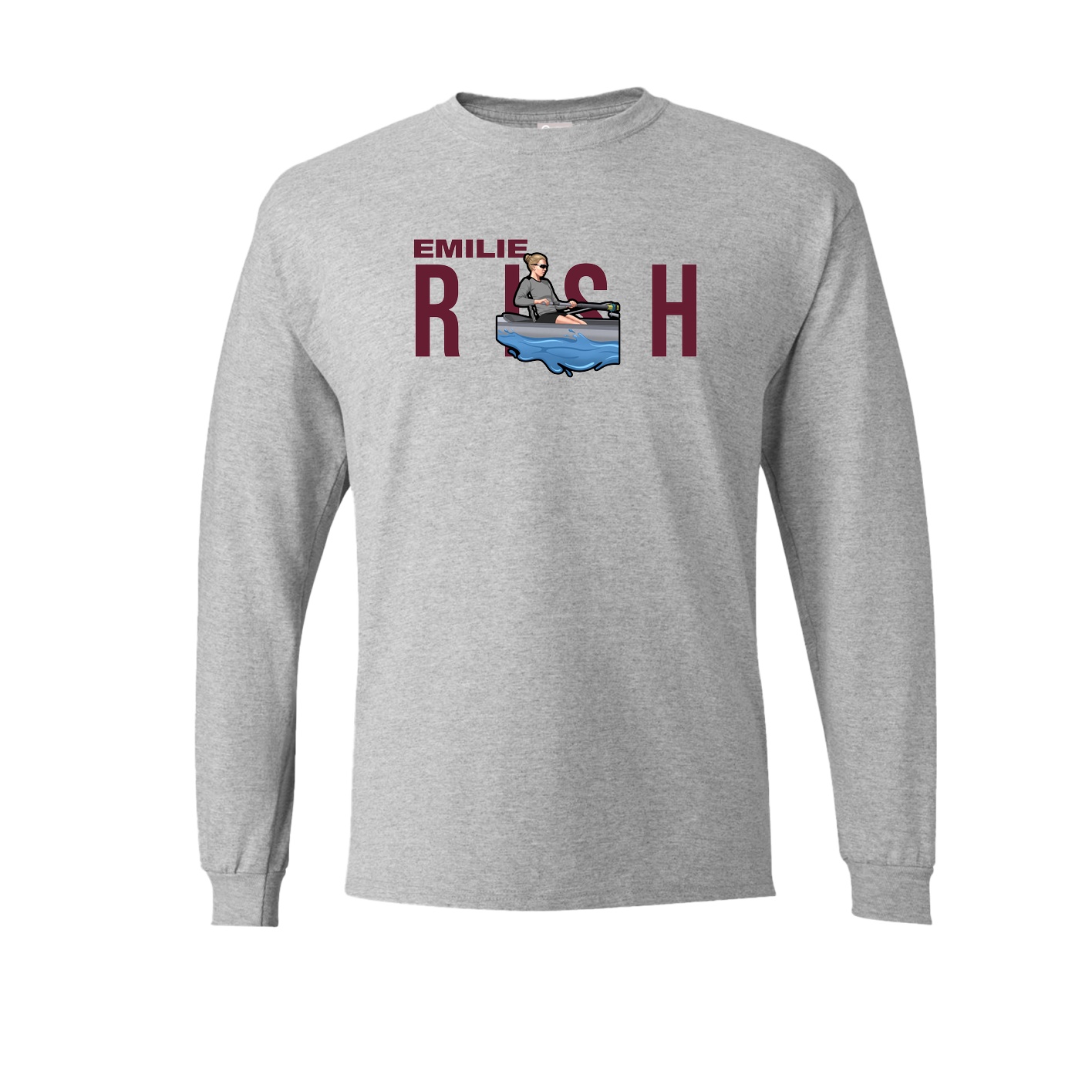 Long Sleeve Tee — Player Name in Grey