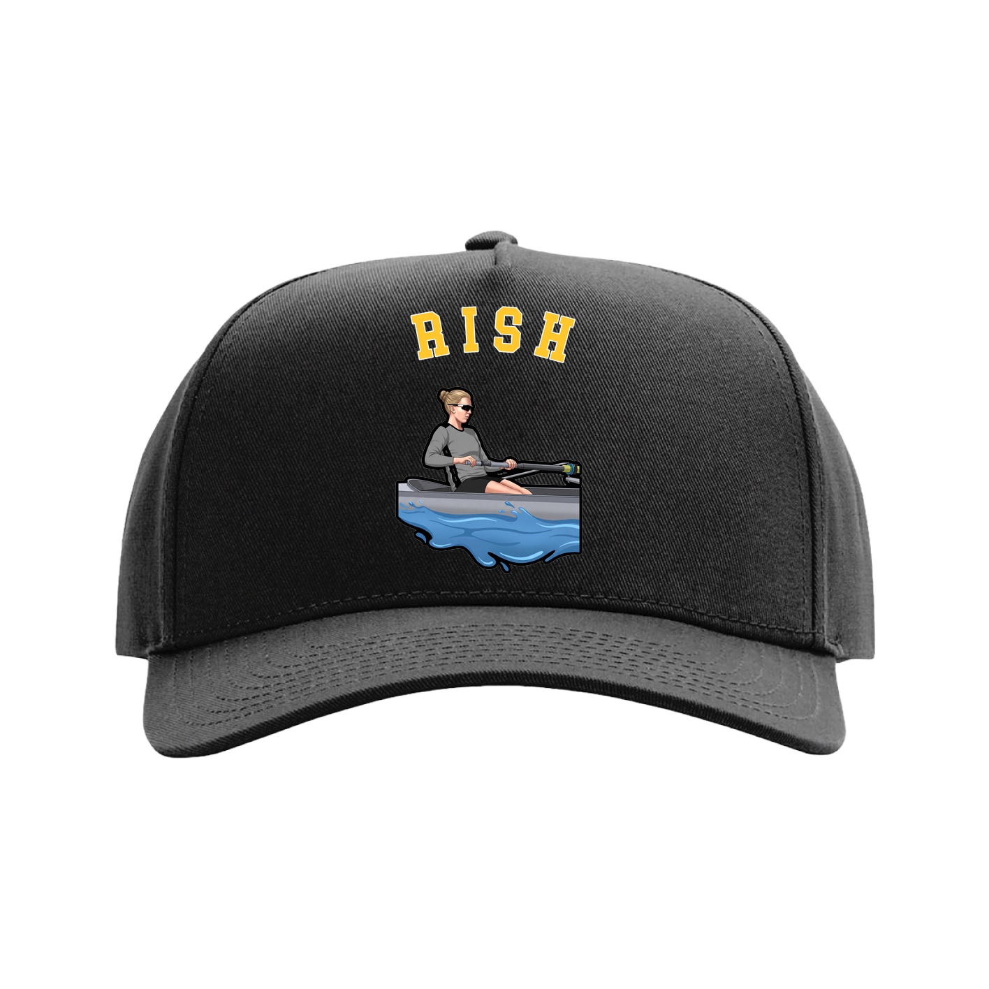 Full Fabric Five-Panel Champ Cap — Shirsey Arch in Black