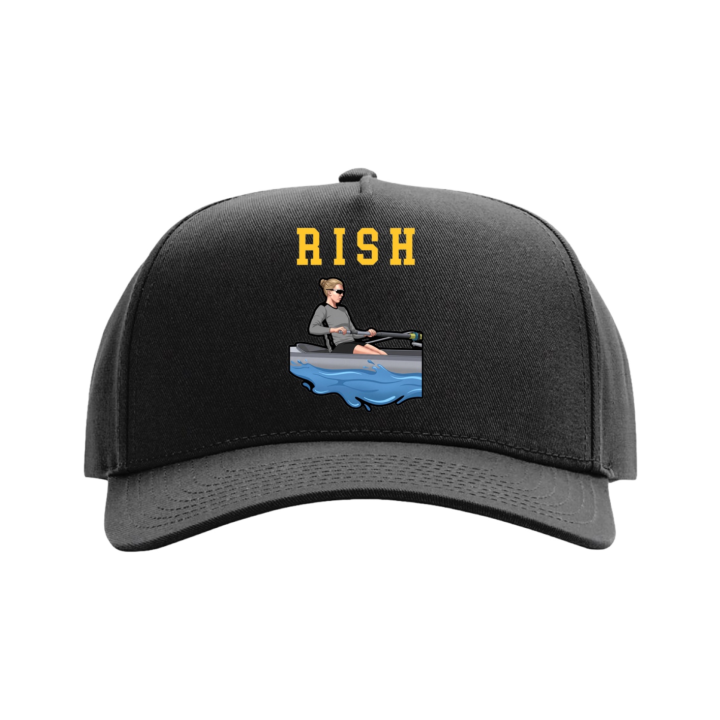 Full Fabric Five-Panel Champ Cap — Shirsey in Black