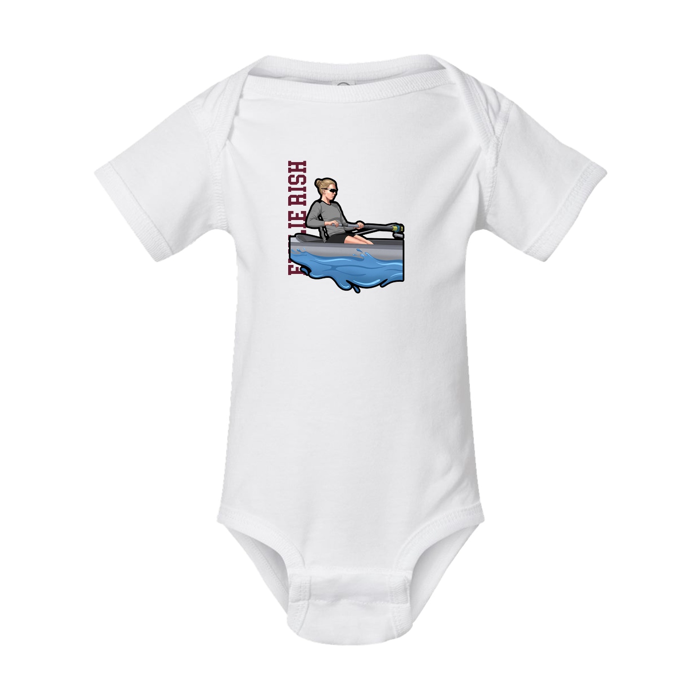 Baby Onesie — Name Vertical in White