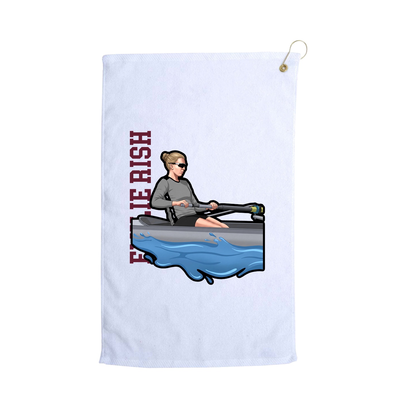 Golf Towel — Name Vertical in White