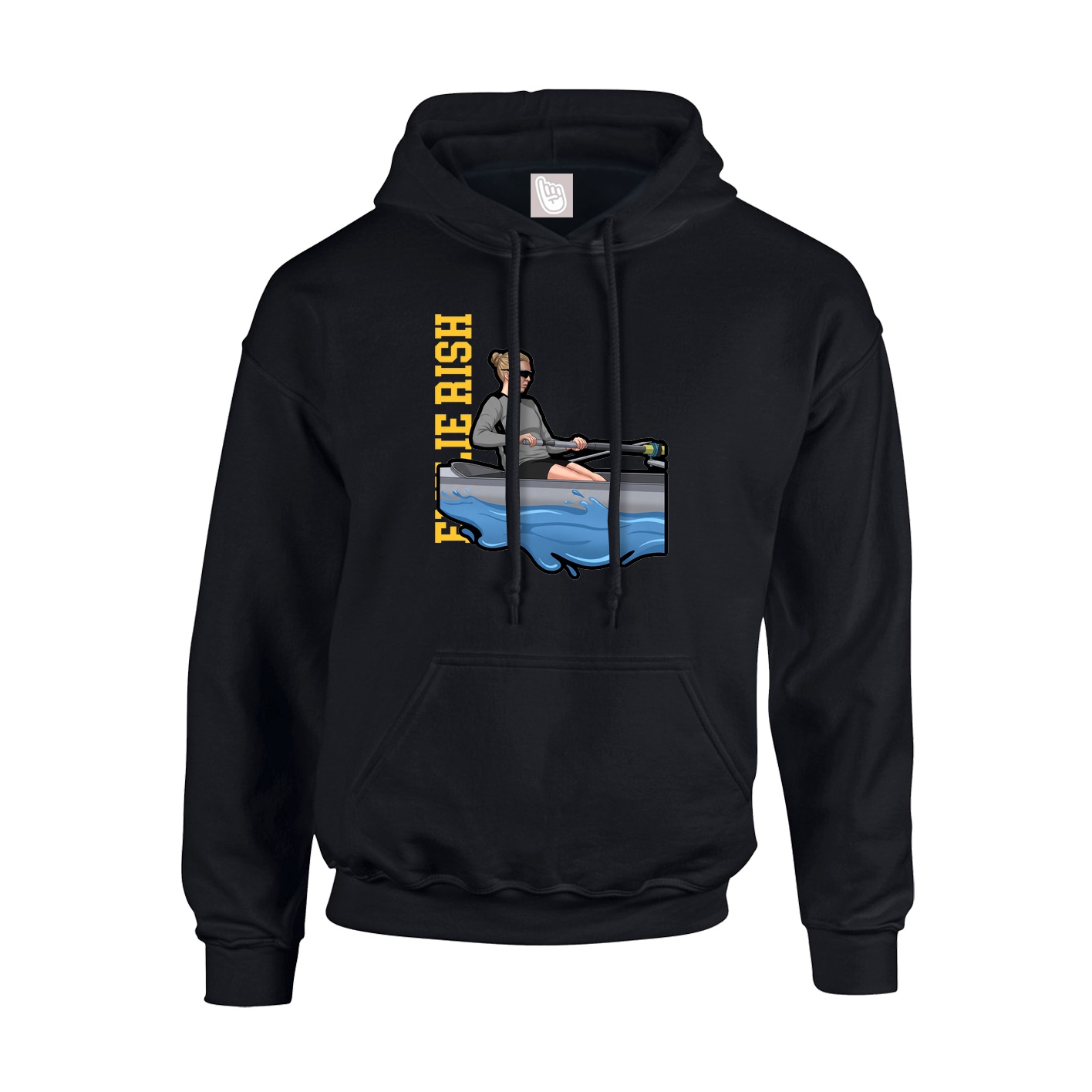 Youth Hoodie — Name Vertical in Black