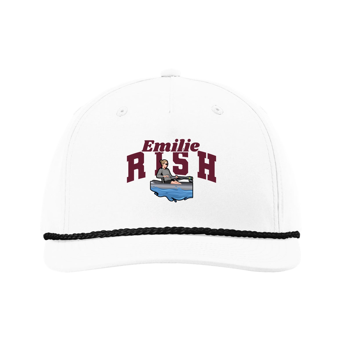 Five-Panel Classic Rope Cap — Signature Arch in White