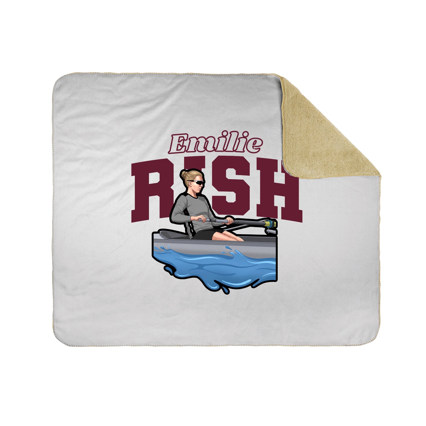 Throw Blanket — Name Arch in White