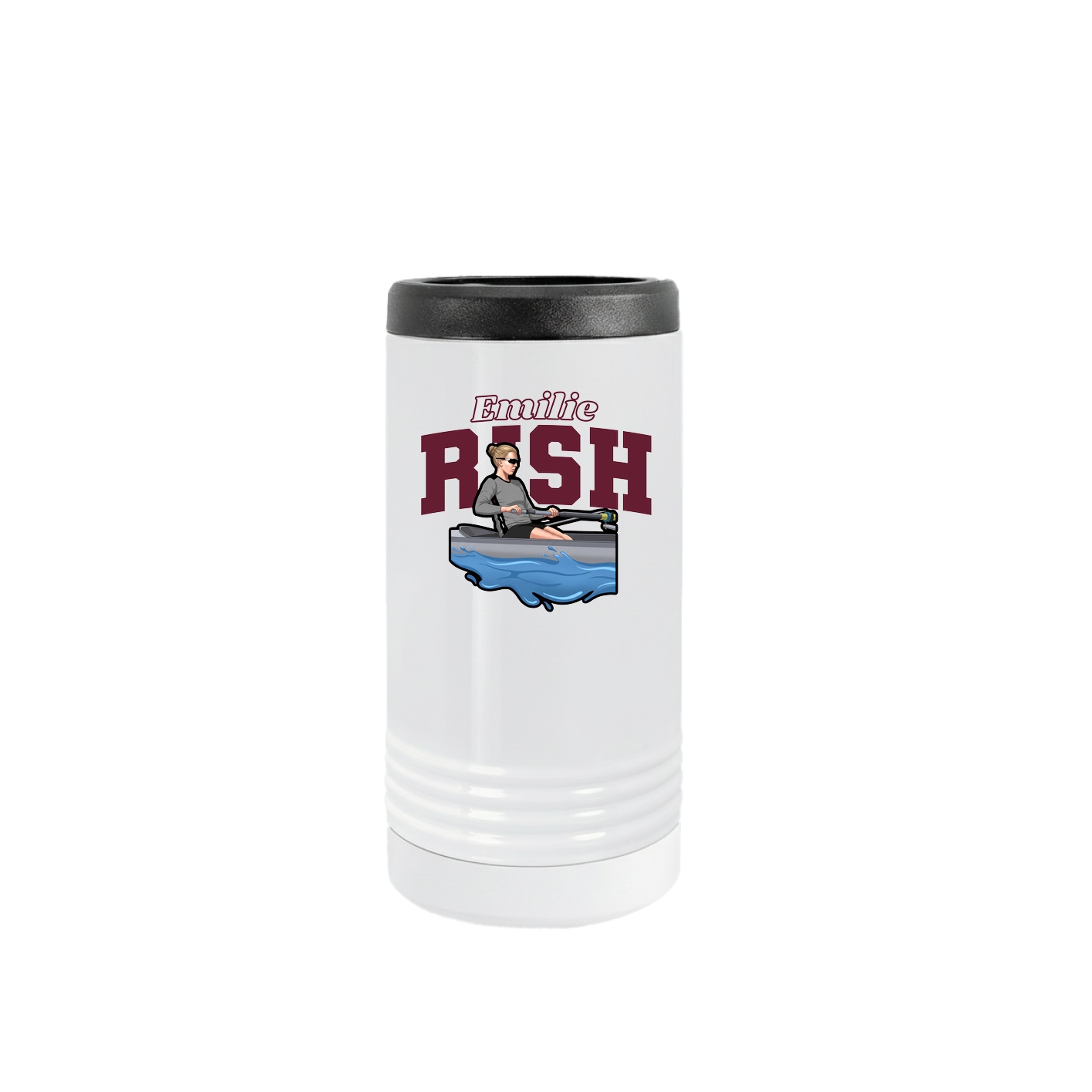 Slim Beverage Holder — Name Arch in White