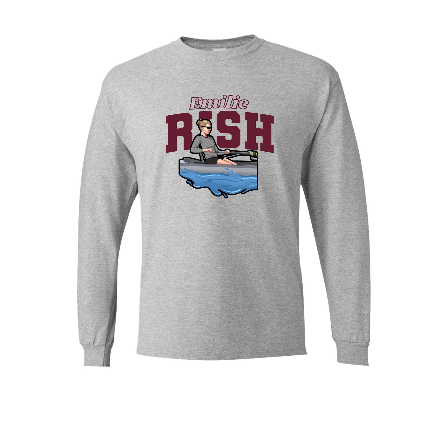 Long Sleeve Tee — Name Arch in Grey