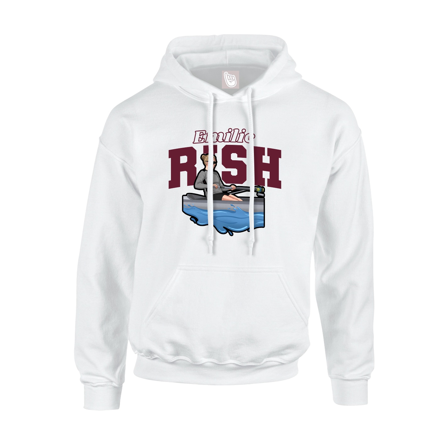 Hoodie — Name Arch in White