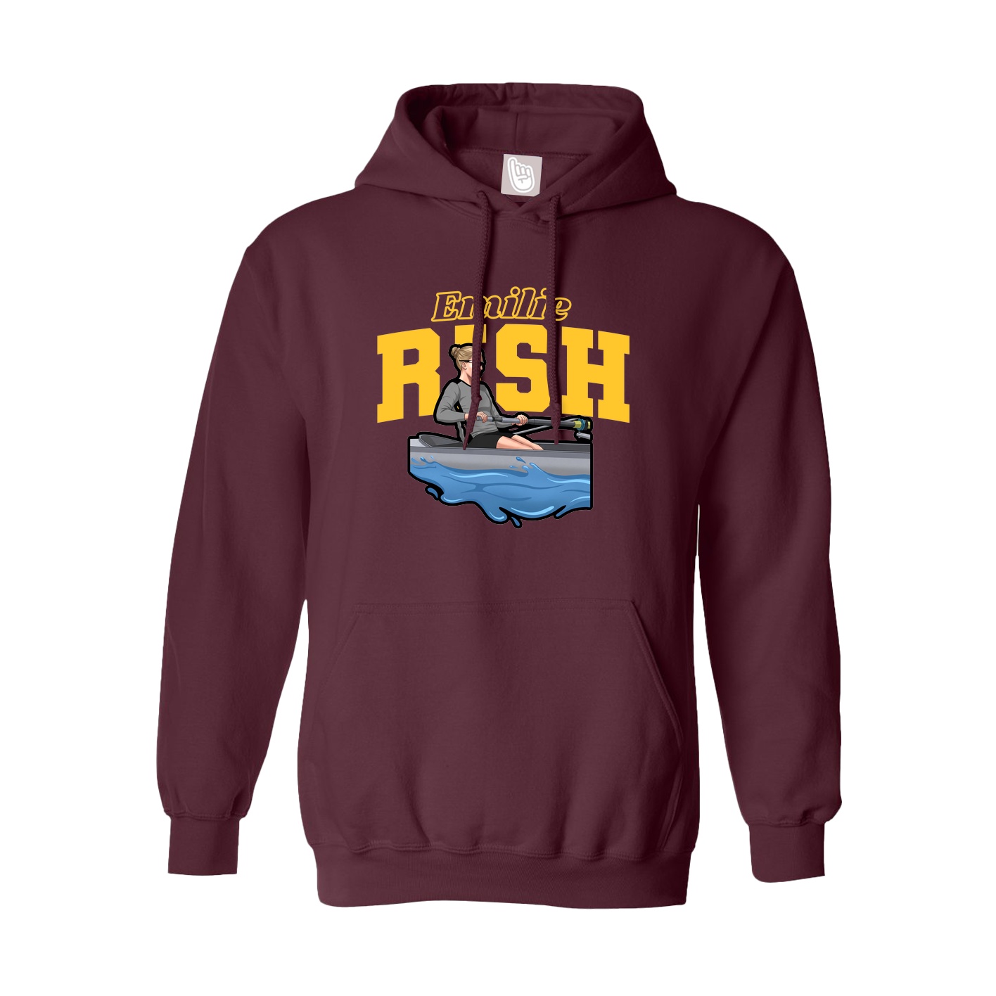 Youth Hoodie — Name Arch in Maroon