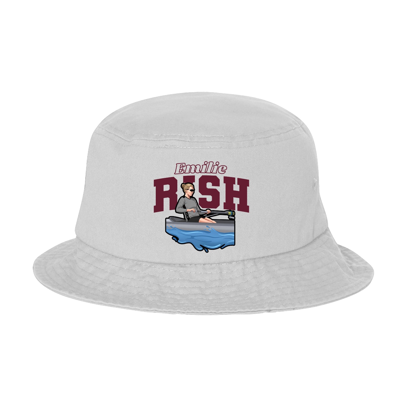 Bucket Cap — Name Arch in White