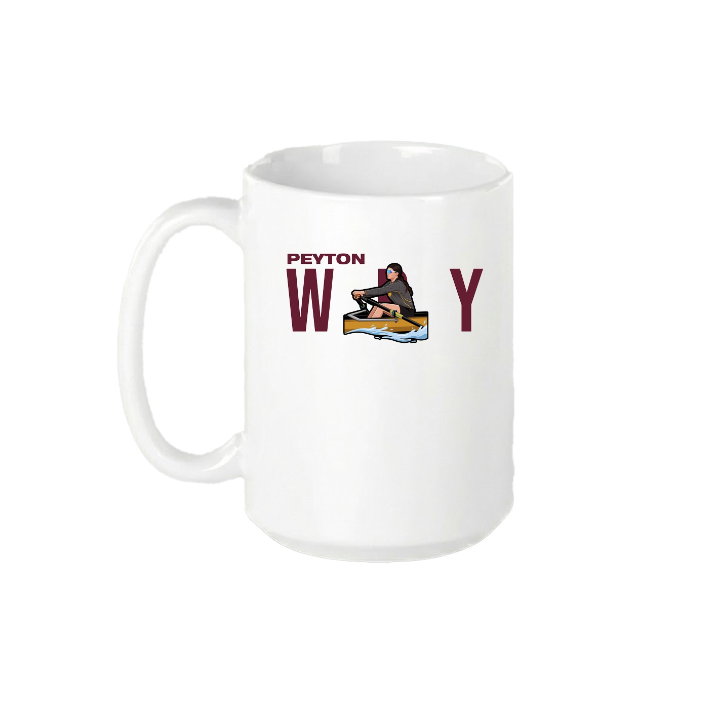 15oz Coffee Mug — Player Name in White