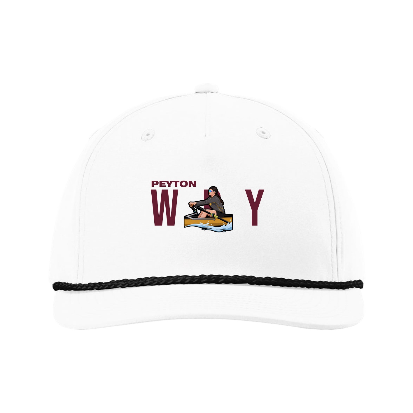 Five-Panel Classic Rope Cap — Player Name in White