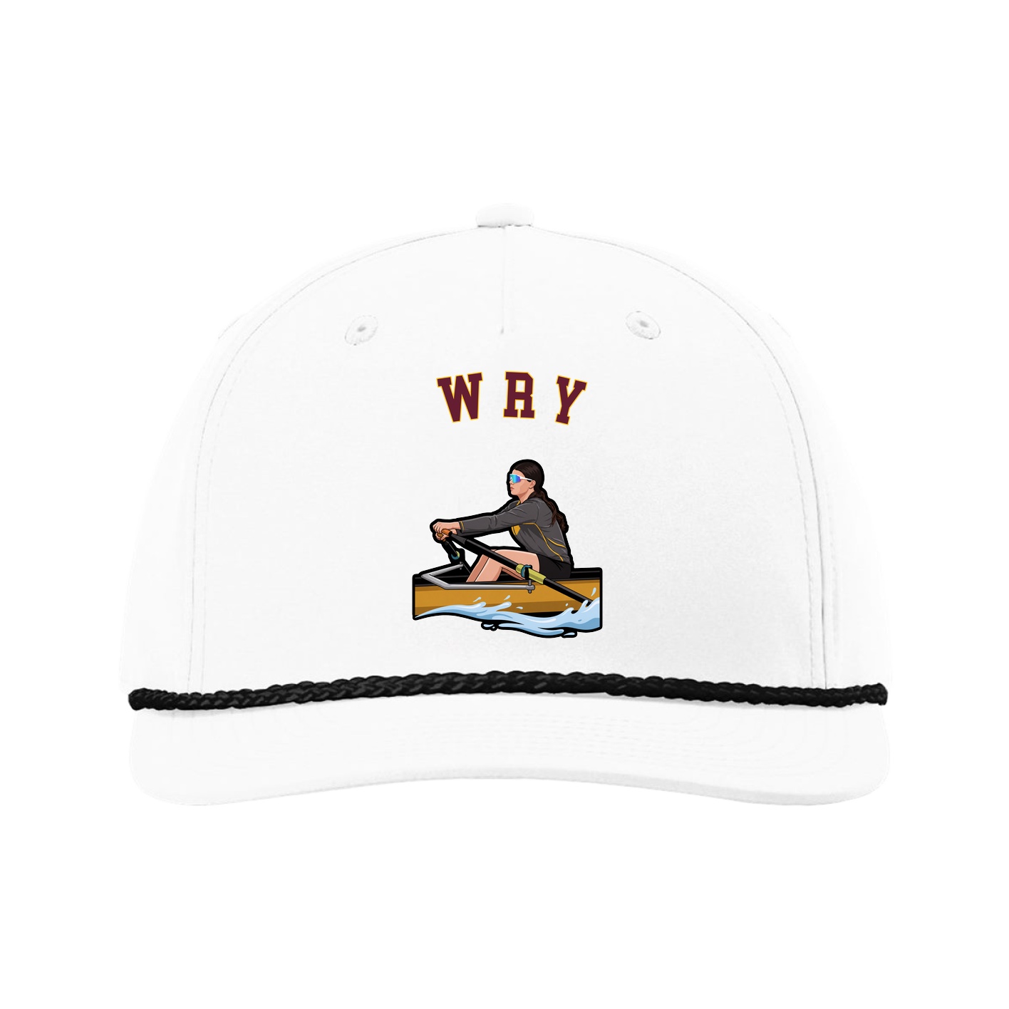 Five-Panel Classic Rope Cap — Shirsey Arch in White