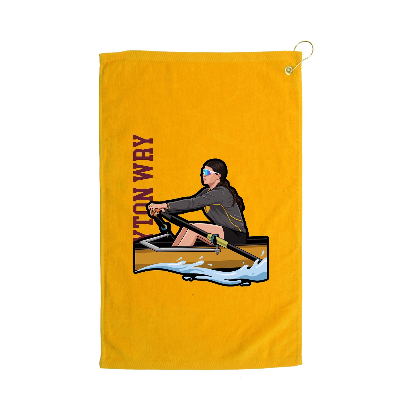 Golf Towel — Name Vertical in Gold