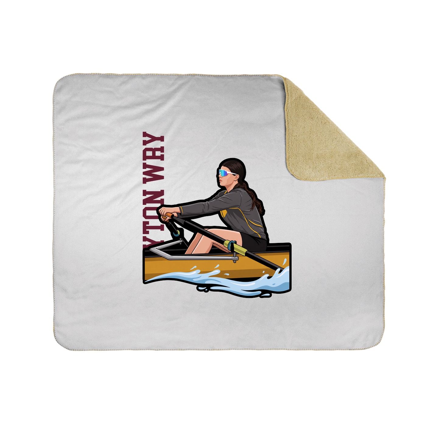 Throw Blanket — Name Vertical in White