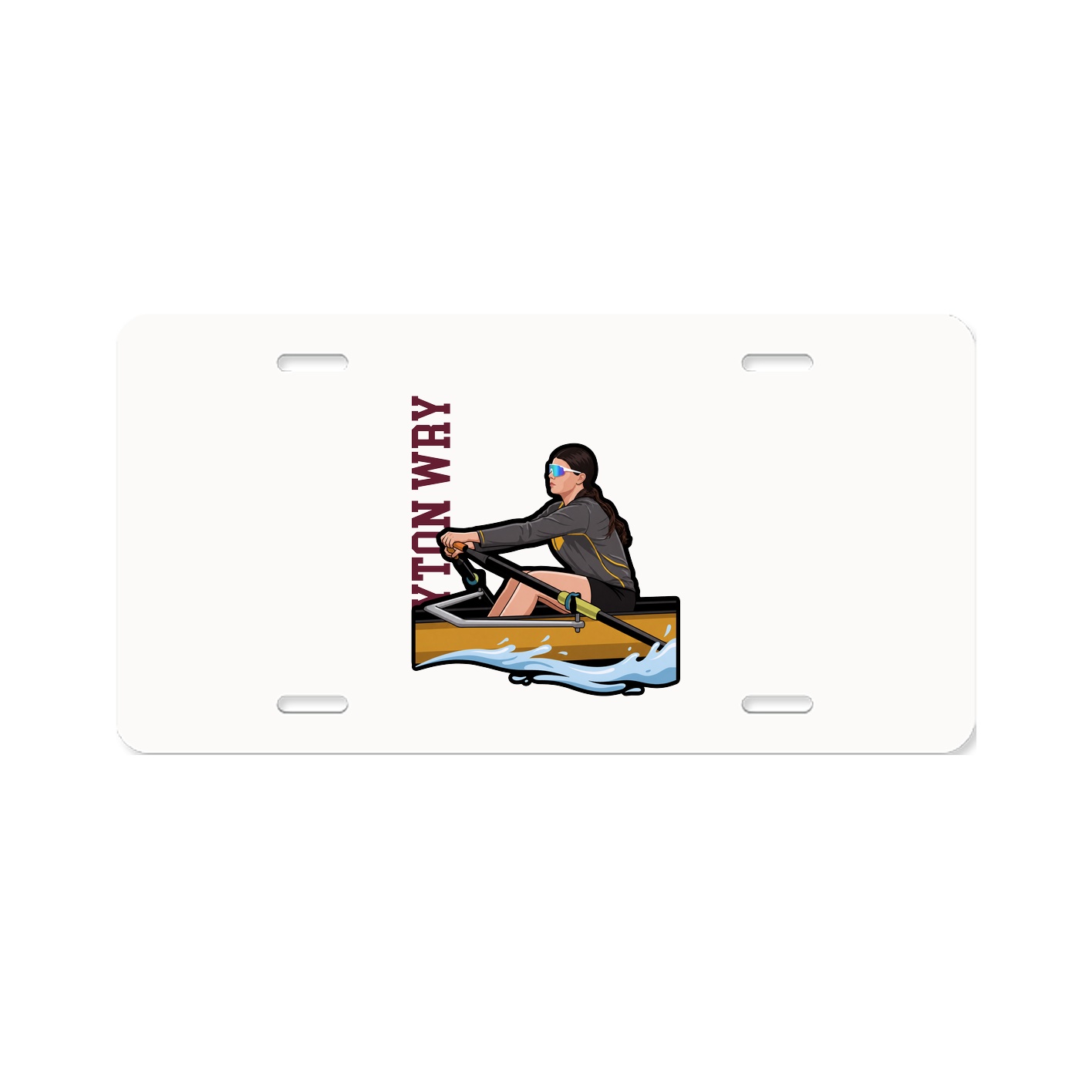 License Plate — Name Vertical in Classic
