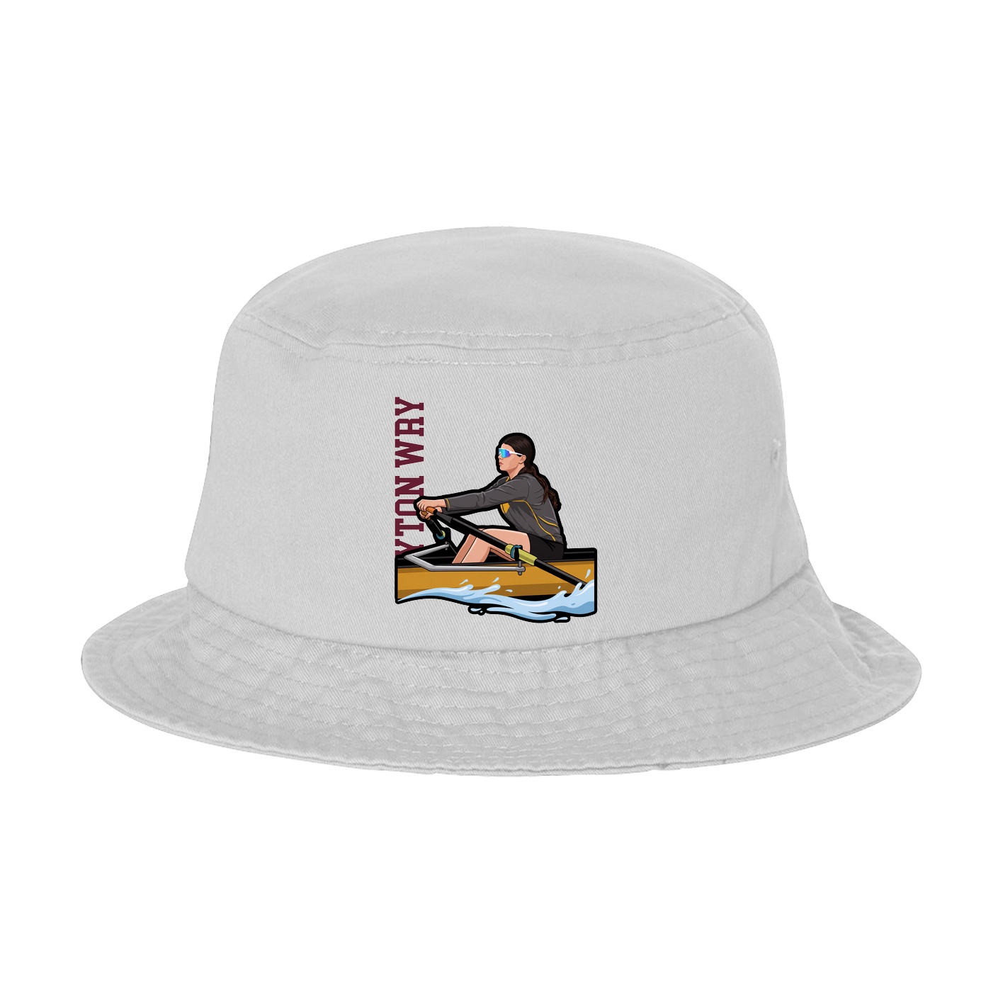 Bucket Cap — Name Vertical in White