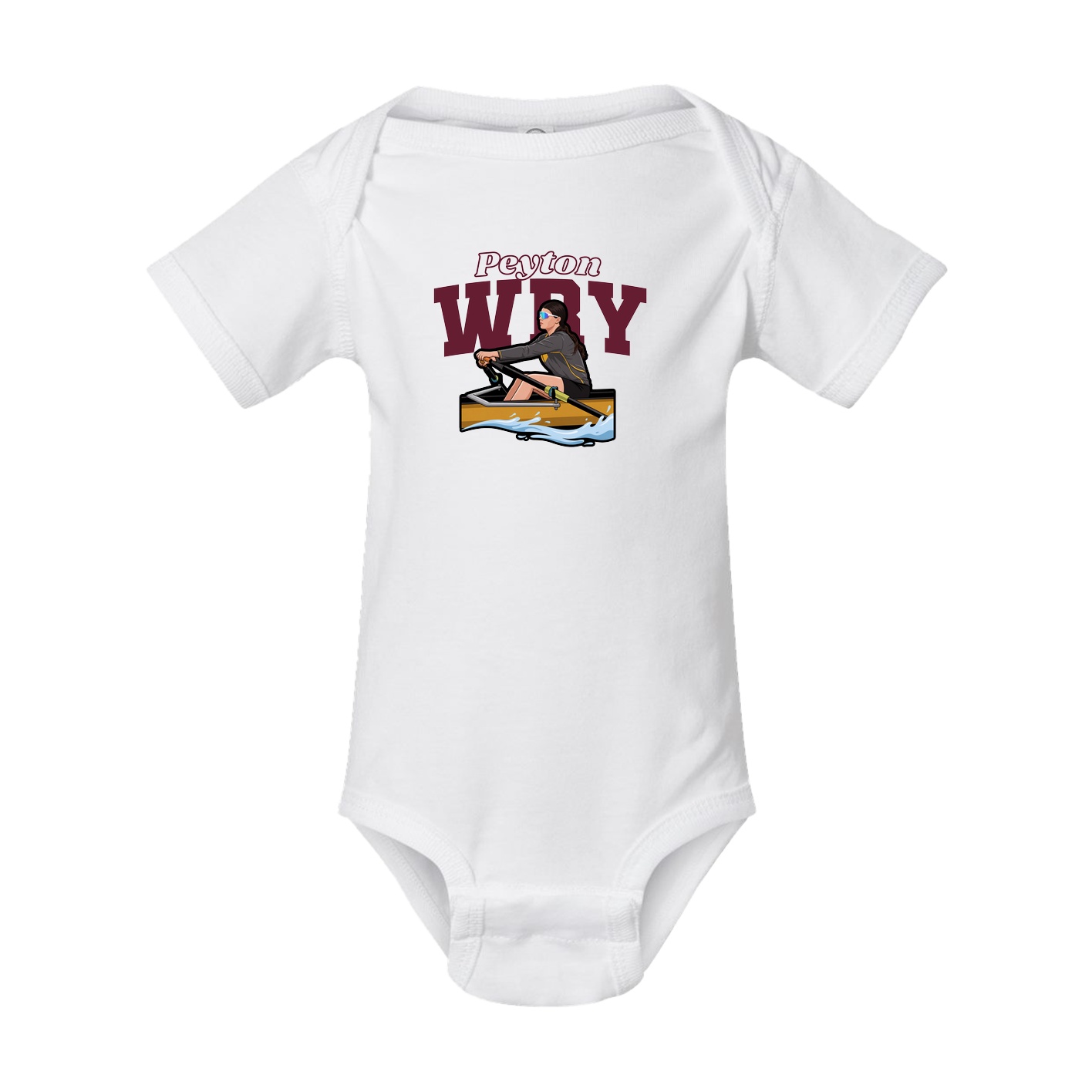 Baby Onesie — Name Arch in White