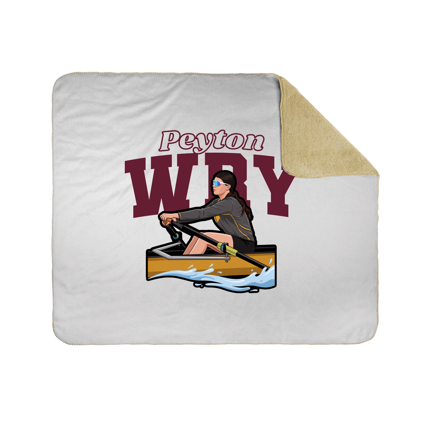 Throw Blanket — Name Arch in White