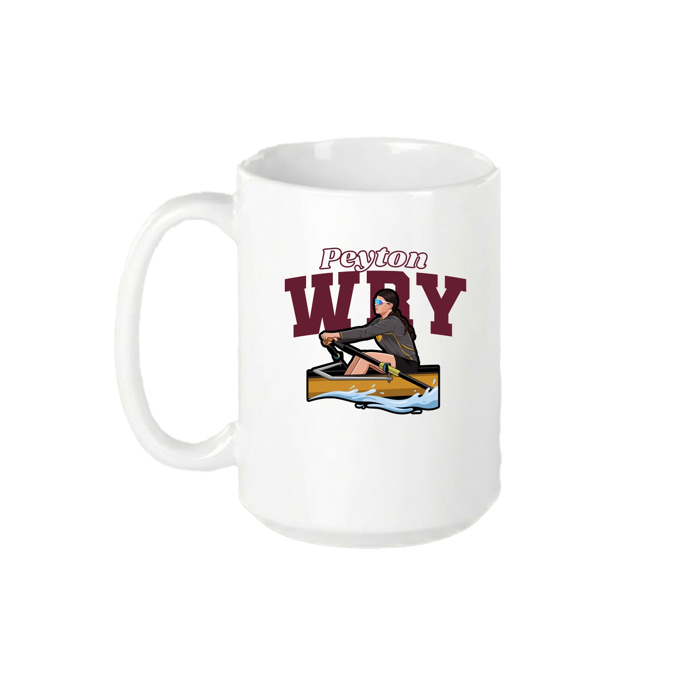 15oz Coffee Mug — Name Arch in White