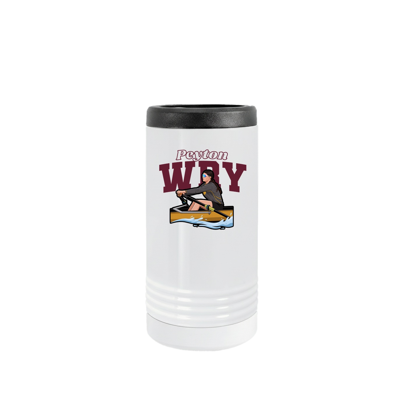 Slim Beverage Holder — Name Arch in White