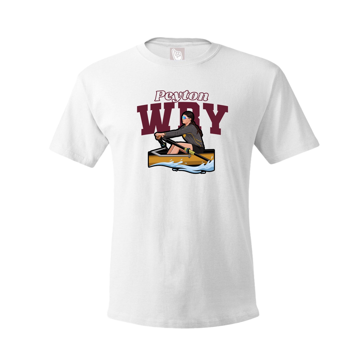 Youth Tee — Name Arch in White