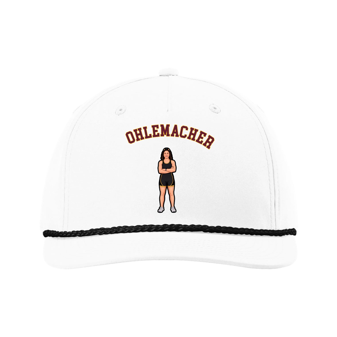 Five-Panel Classic Rope Cap — Shirsey Arch in White