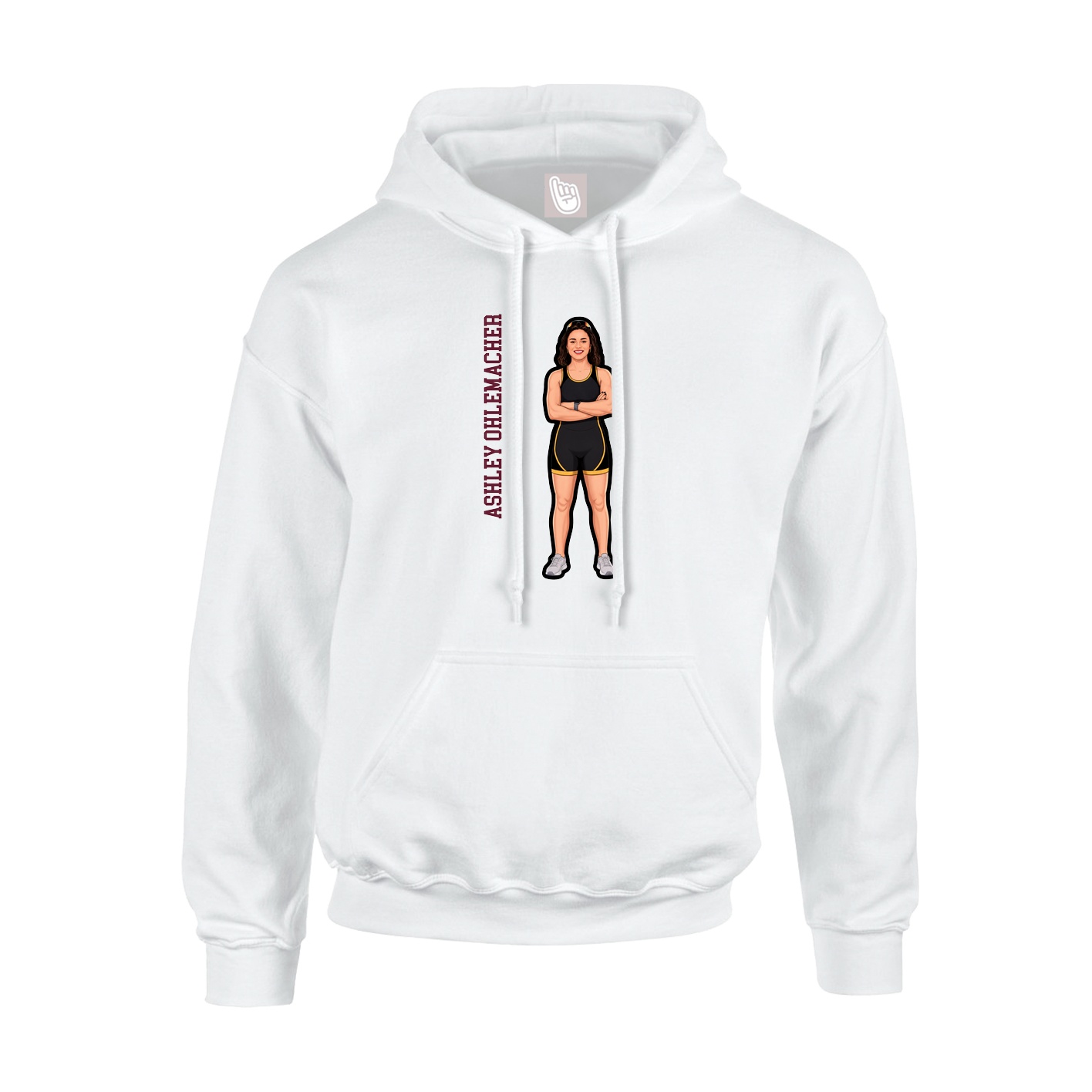 Youth Hoodie — Name Vertical in White