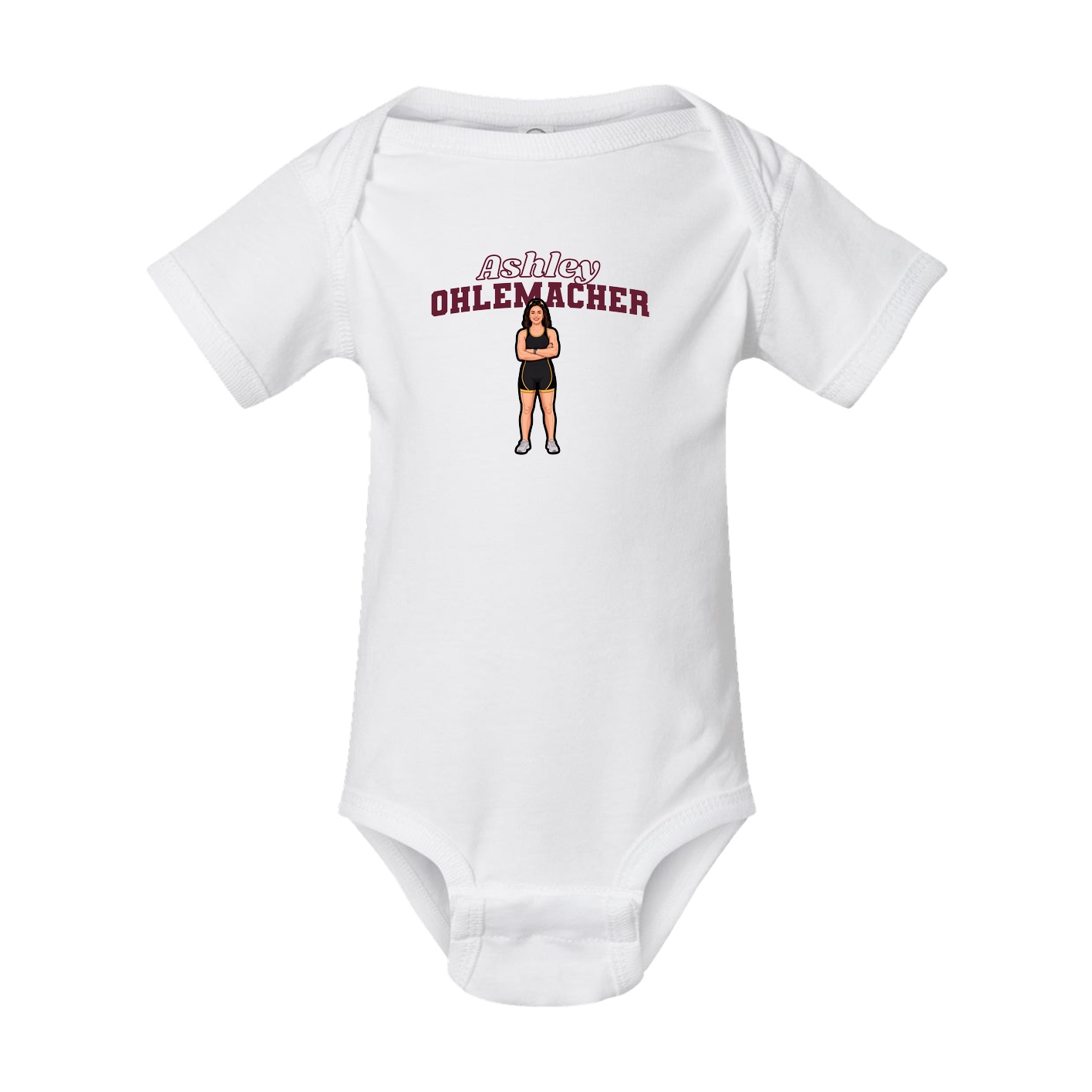 Baby Onesie — Name Arch in White