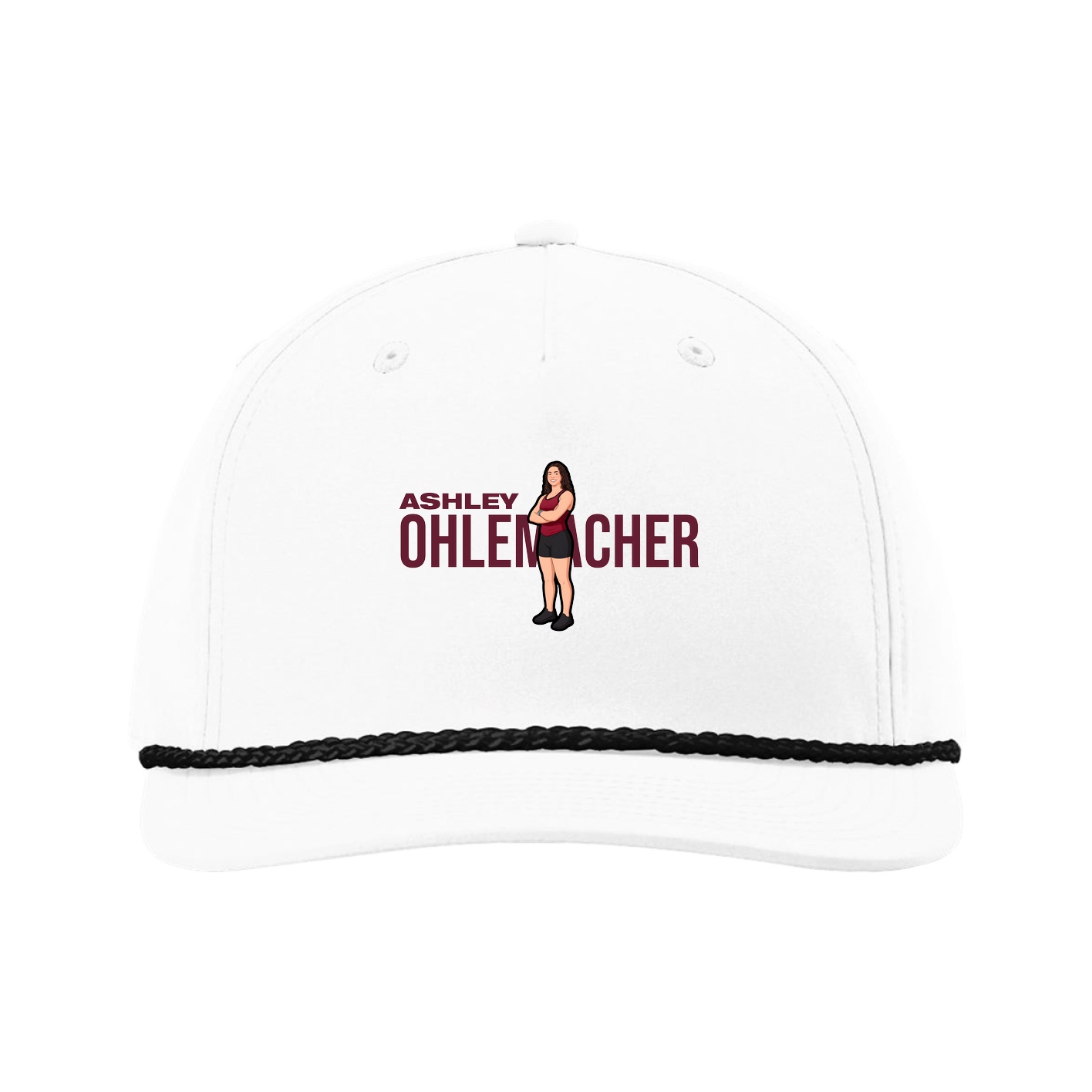 Five-Panel Classic Rope Cap — Player Name in White