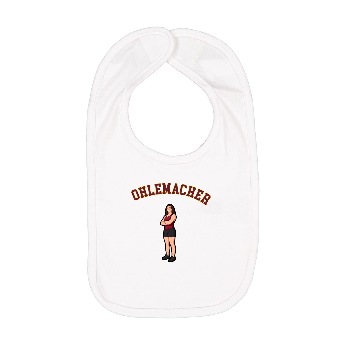 Infant Bib — Shirsey Arch in White