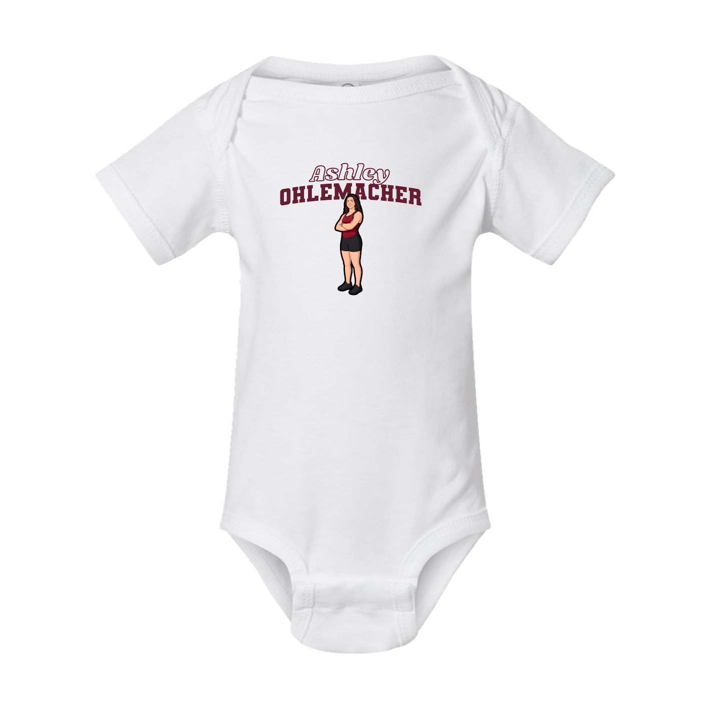 Baby Onesie — Name Arch in White