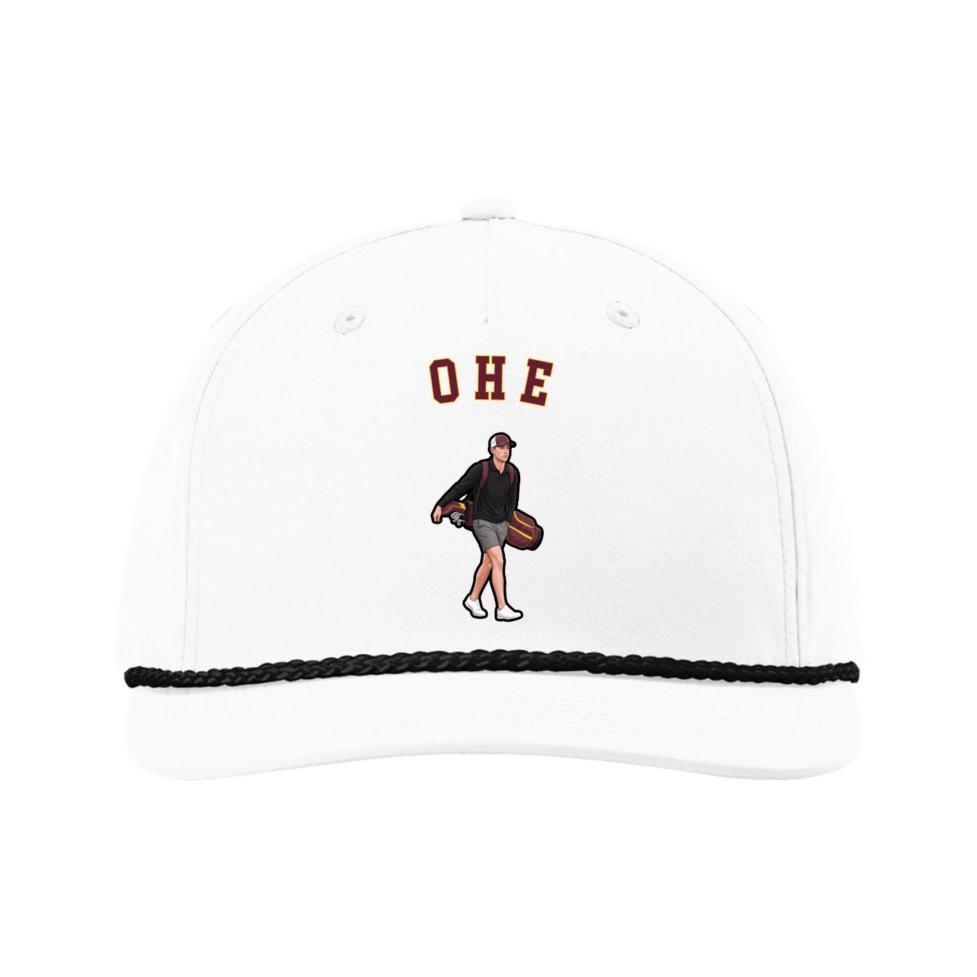 Five-Panel Classic Rope Cap — Shirsey Arch in White