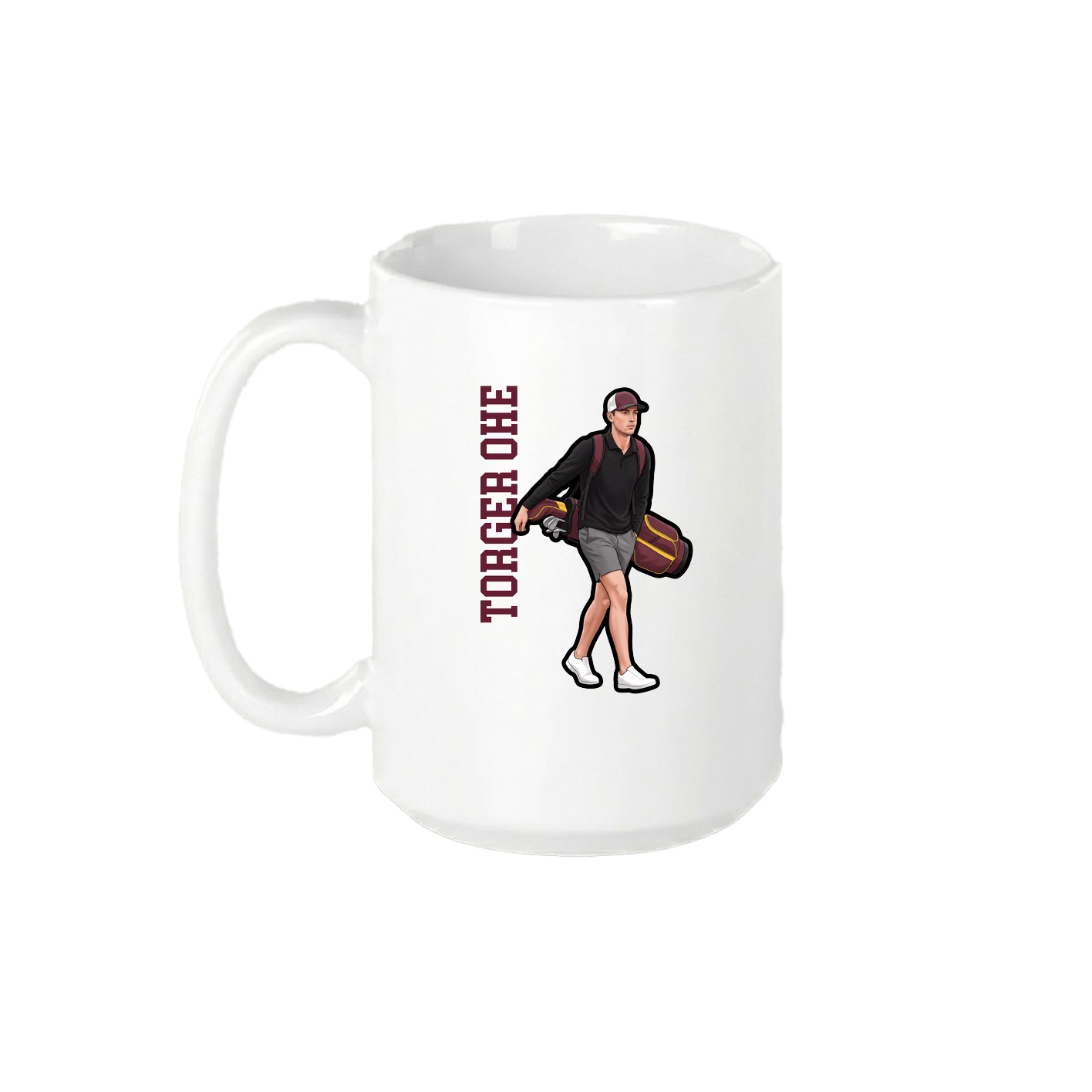 15oz Coffee Mug — Name Vertical in White