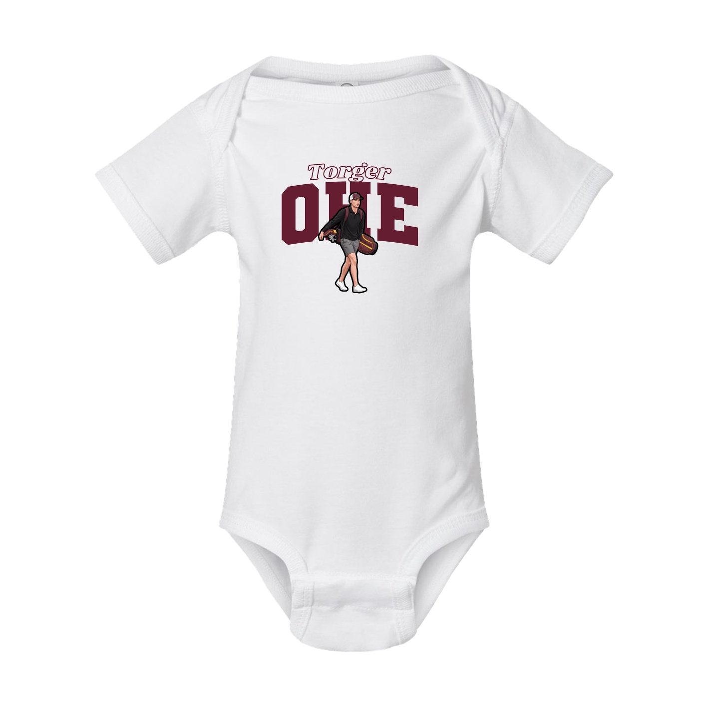 Baby Onesie — Name Arch in White