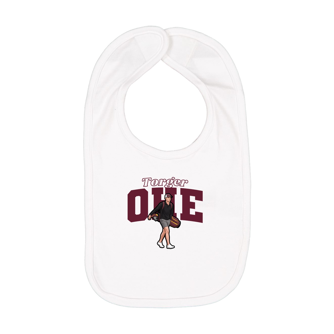 Infant Bib — Name Arch in White