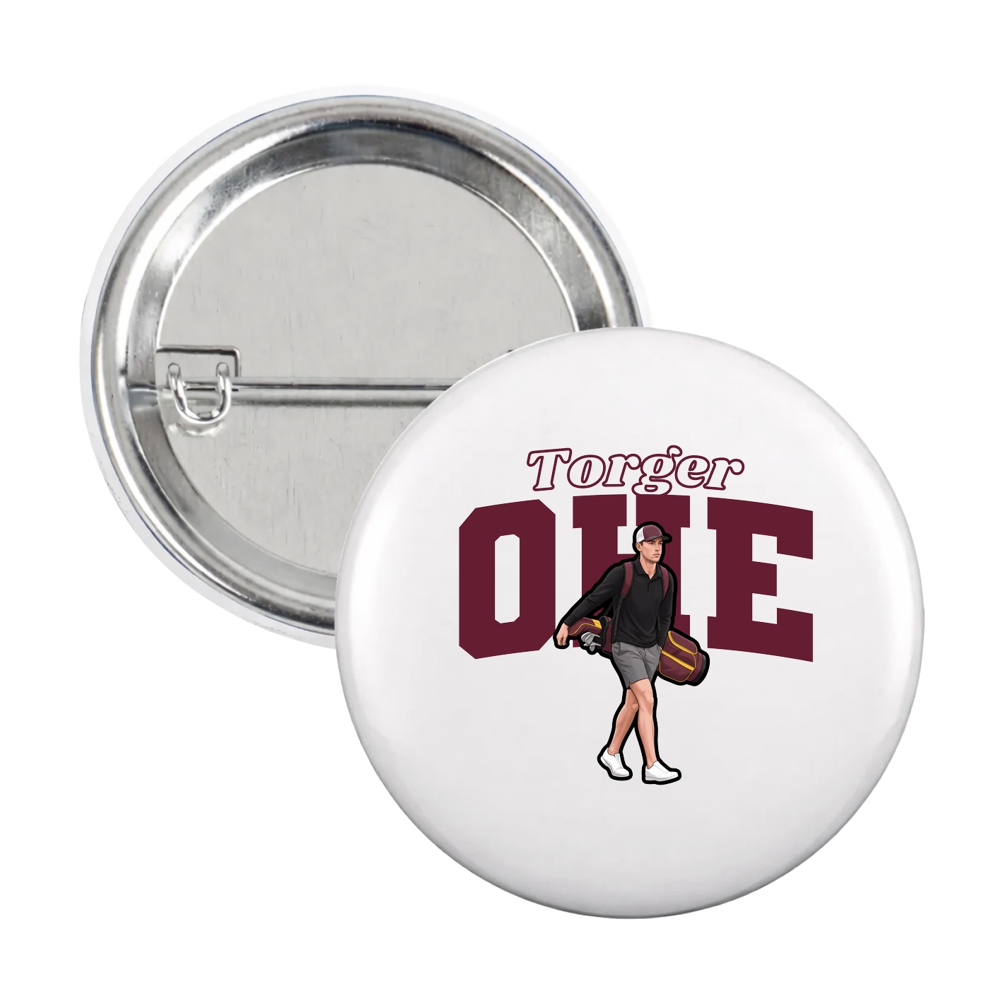 Game Day Button — Name Arch in White