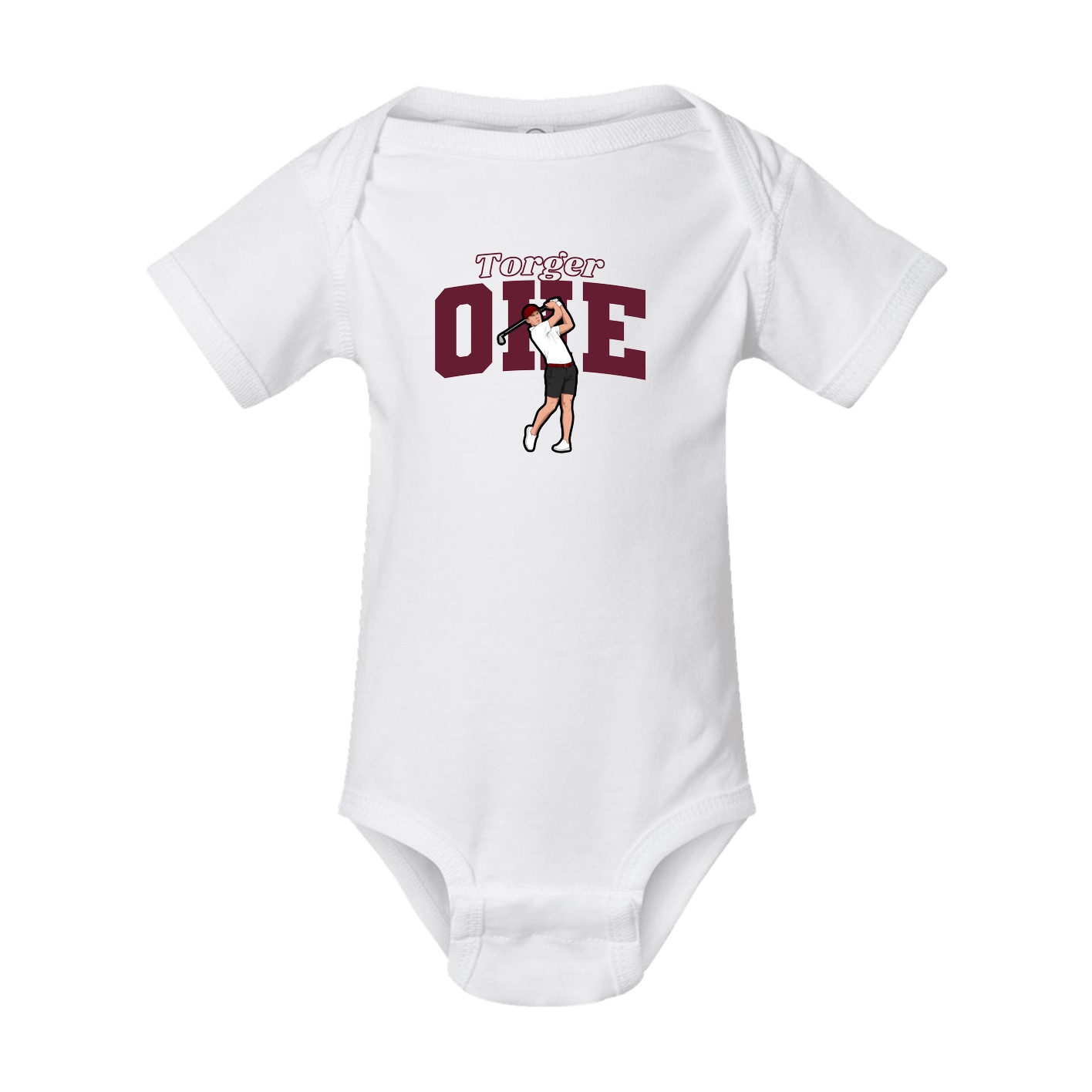 Baby Onesie — Name Arch in White