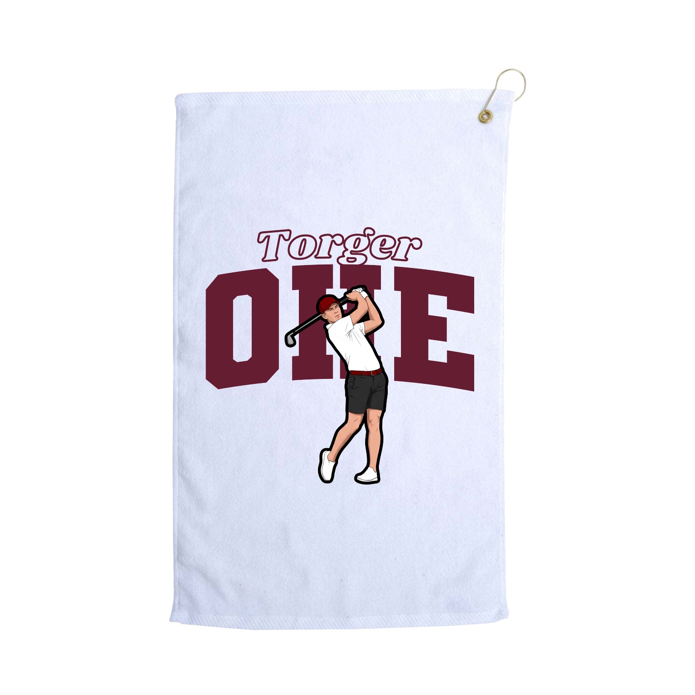 Golf Towel — Name Arch in White