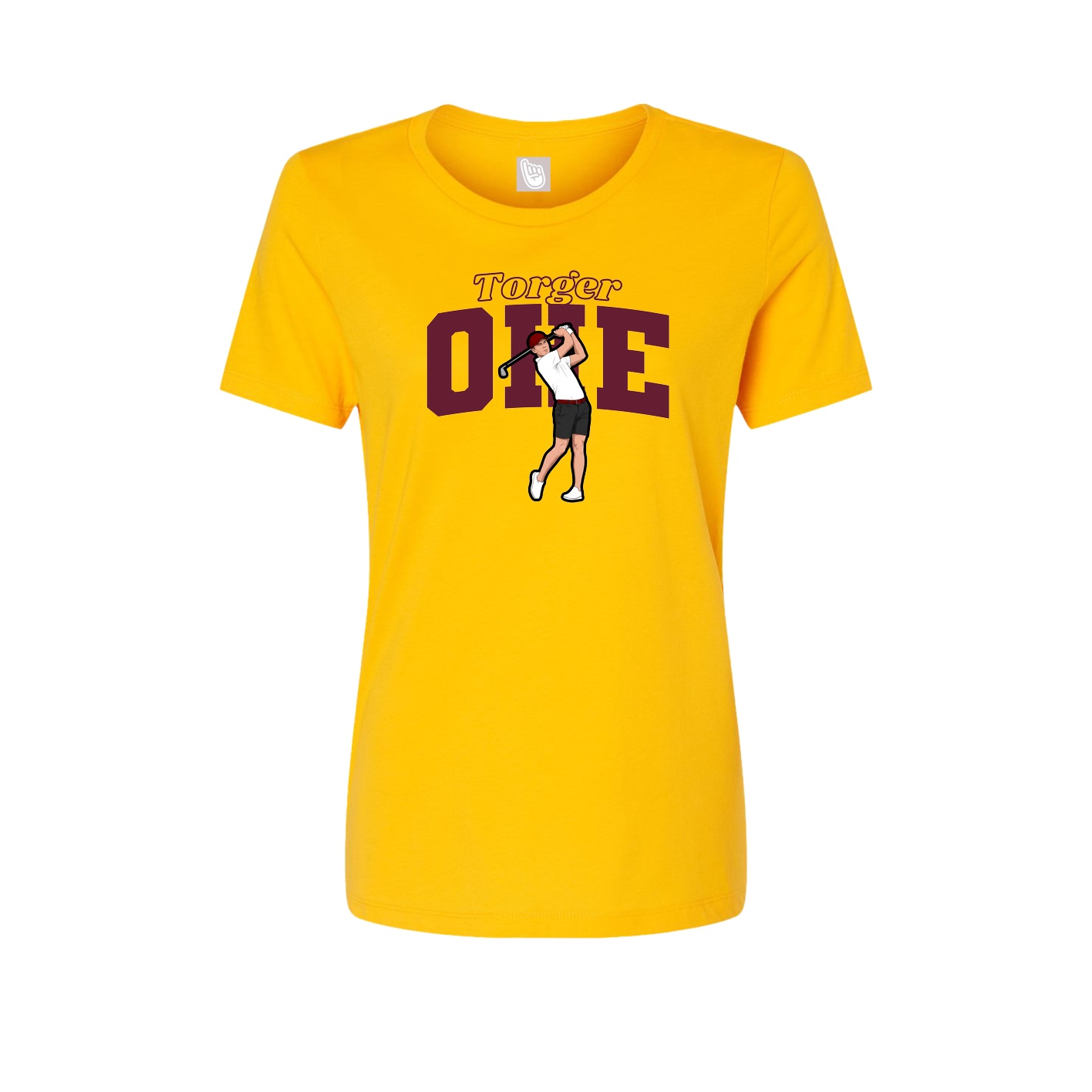 Fitted Women's Tee — Name Arch in Gold