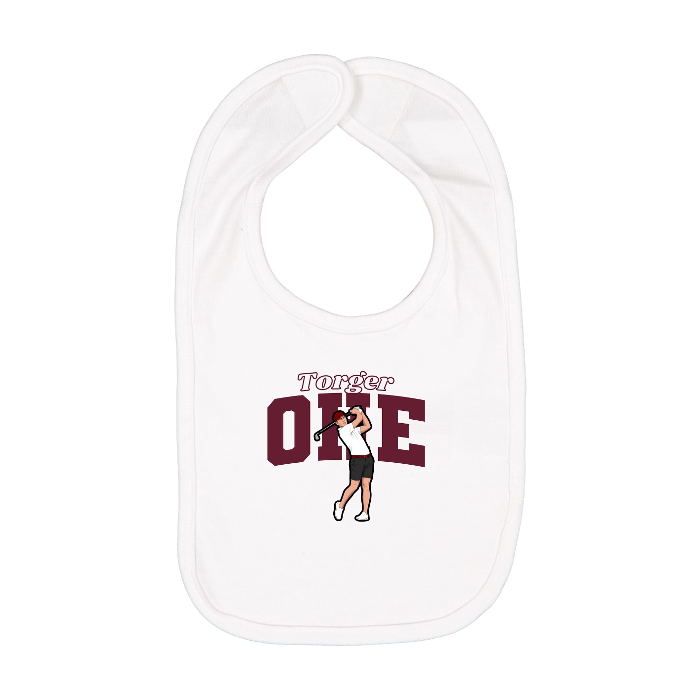 Infant Bib — Name Arch in White