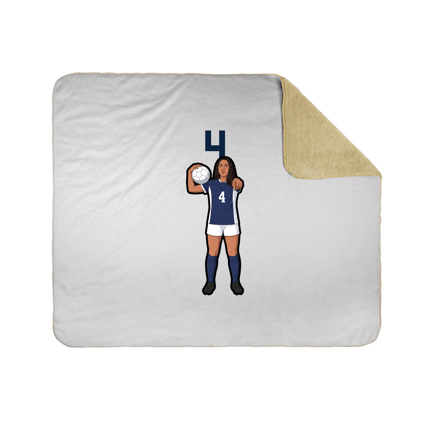 Throw Blanket — Number Top in White