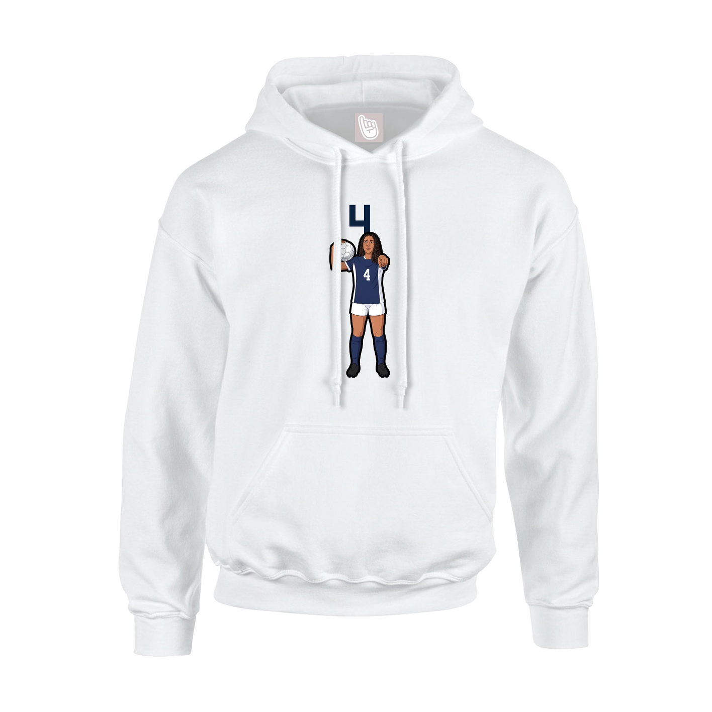 Hoodie — Number Top in White